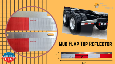 24"x 3" Aluminum Mud Flap Hanger Top Plates DOT Reflector For Semi Truck Trailer 0600701