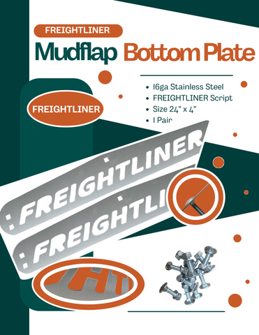 Stainless Steel Mud Flap Plates with Freightliner Script 0600305